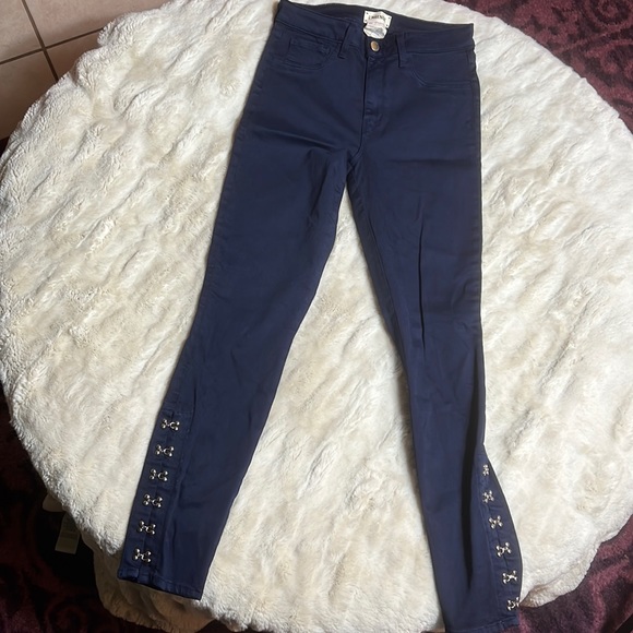 L’AGENCE Marlo High Rise Skinny jeans in Oxford silver studs 27 - Picture 2 of 11